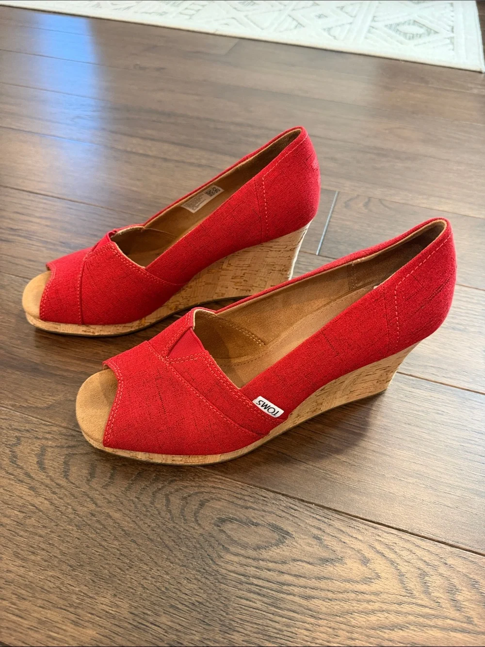 TOMS Women's Classic Wedge Sandals Size 9.5 in Red - C67-038